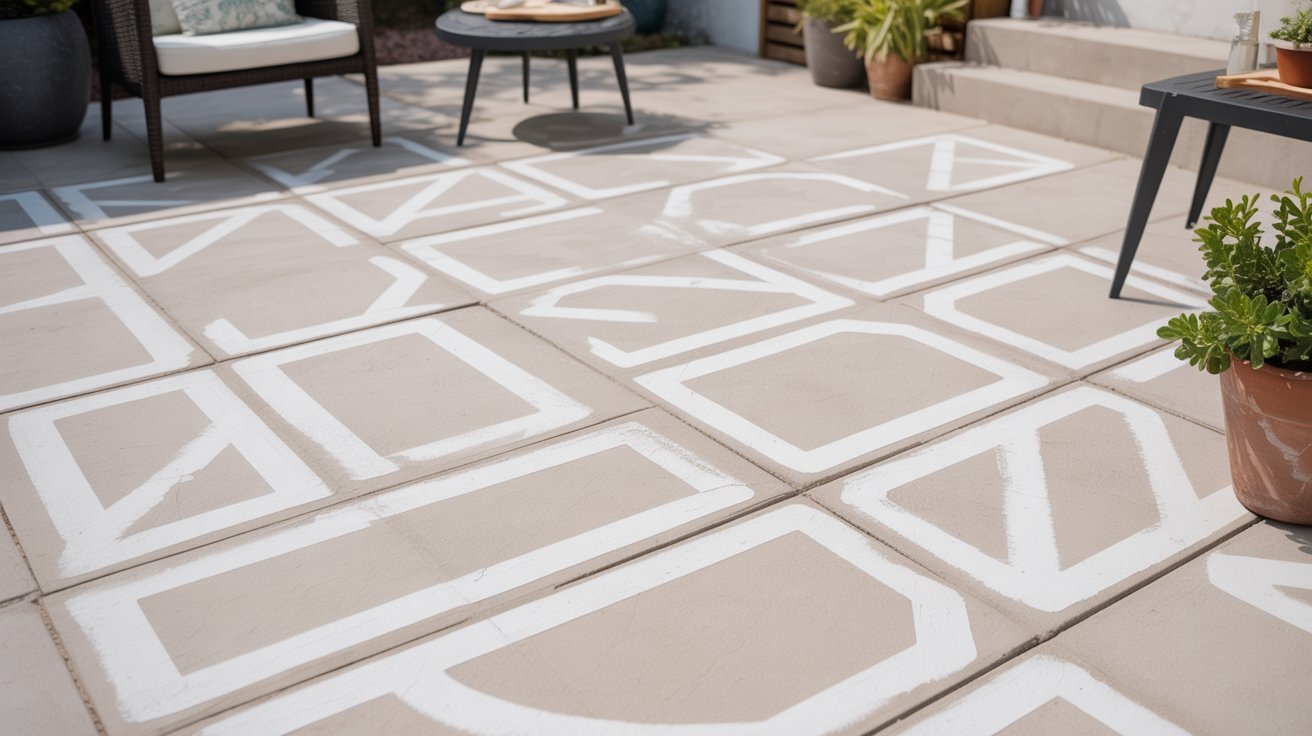 8. DIY Stenciled Concrete Patio