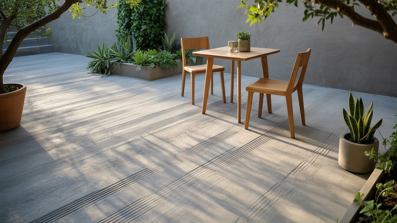 1. Broom Finished Concrete Patio